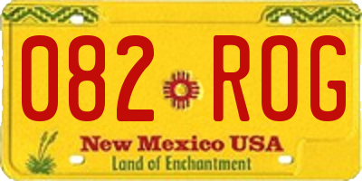 NM license plate 082ROG