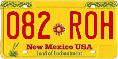 NM license plate 082ROH