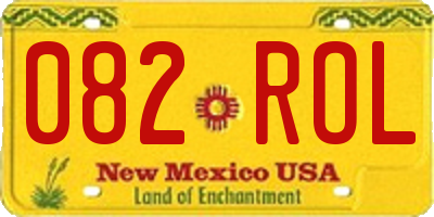 NM license plate 082ROL
