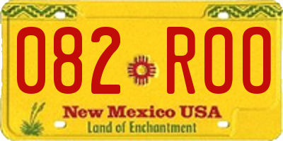 NM license plate 082ROO