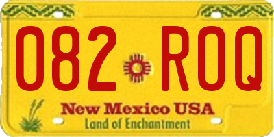 NM license plate 082ROQ