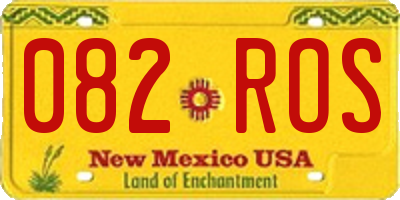 NM license plate 082ROS