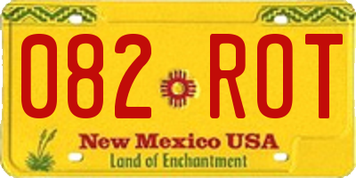 NM license plate 082ROT