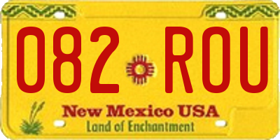 NM license plate 082ROU