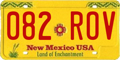 NM license plate 082ROV
