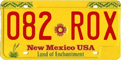 NM license plate 082ROX