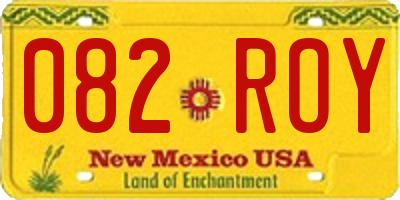 NM license plate 082ROY