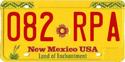 NM license plate 082RPA