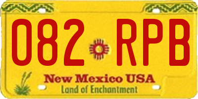 NM license plate 082RPB