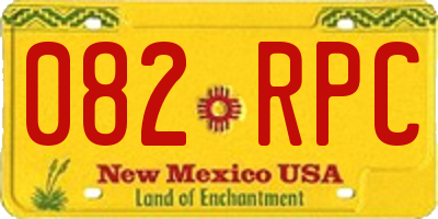 NM license plate 082RPC