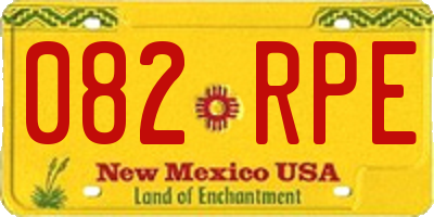 NM license plate 082RPE