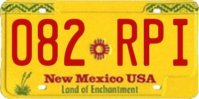 NM license plate 082RPI