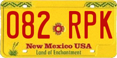 NM license plate 082RPK