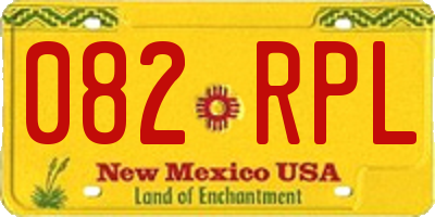 NM license plate 082RPL