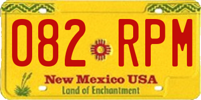 NM license plate 082RPM
