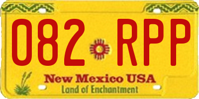 NM license plate 082RPP