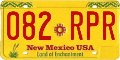 NM license plate 082RPR