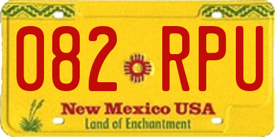 NM license plate 082RPU