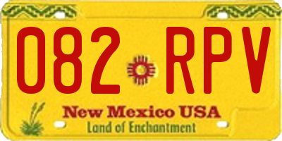 NM license plate 082RPV