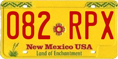NM license plate 082RPX