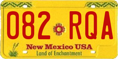 NM license plate 082RQA