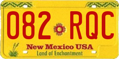 NM license plate 082RQC