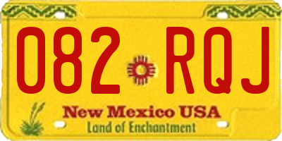 NM license plate 082RQJ