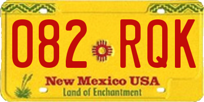 NM license plate 082RQK