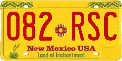 NM license plate 082RSC