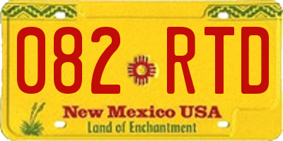 NM license plate 082RTD