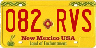 NM license plate 082RVS
