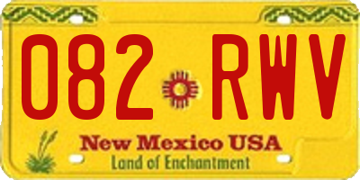 NM license plate 082RWV