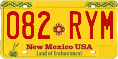 NM license plate 082RYM