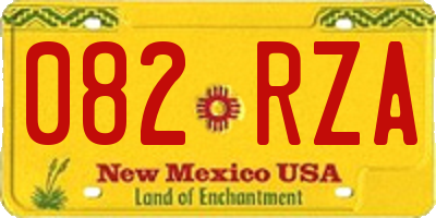 NM license plate 082RZA