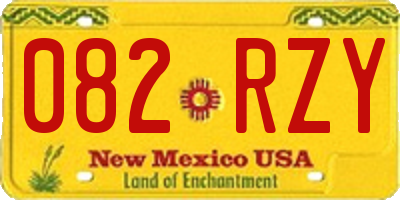 NM license plate 082RZY