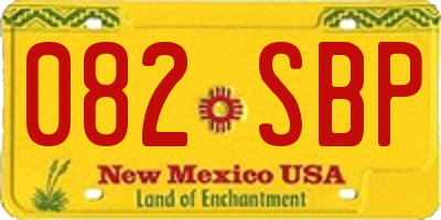 NM license plate 082SBP