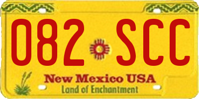 NM license plate 082SCC