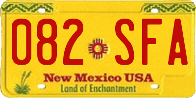 NM license plate 082SFA