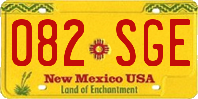 NM license plate 082SGE