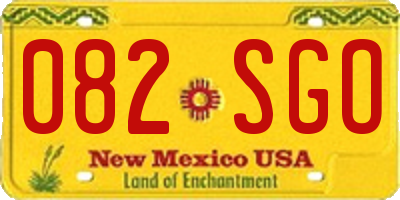 NM license plate 082SGO
