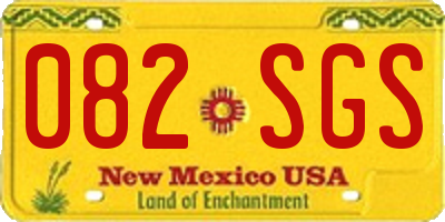 NM license plate 082SGS