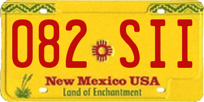 NM license plate 082SII