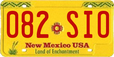 NM license plate 082SIO