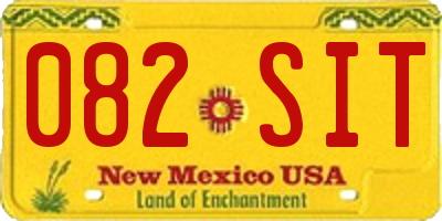 NM license plate 082SIT