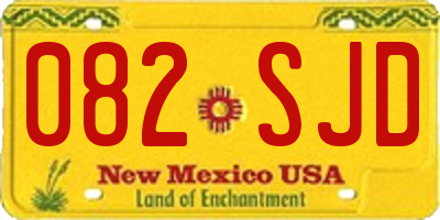 NM license plate 082SJD