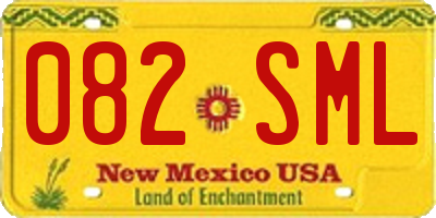 NM license plate 082SML