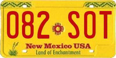 NM license plate 082SOT