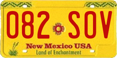 NM license plate 082SOV