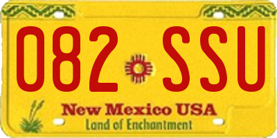 NM license plate 082SSU