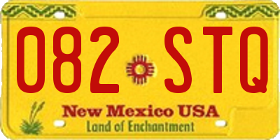 NM license plate 082STQ